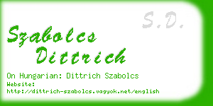 szabolcs dittrich business card